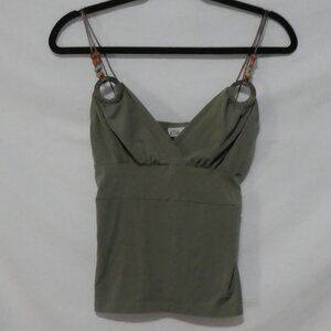 ELAN | small | Khaki Top with Beaded Straps